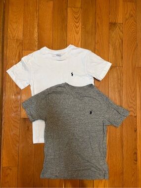 Polo by Ralph Lauren Kids Short-Sleeve Crew Neck Tees - White & Gray